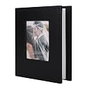 RECUTMS 100 Photo Album for 4x6 Small Leather Photo Book for Family Black