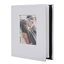 RECUTMS 100 Pocket Album 4x6 Small Photo Albums Leather Wedding Book White