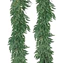 RECUTMS 2P Artificial Willow Leaves Vine Twig 6.2Ft Thick Silk Leaf Garland