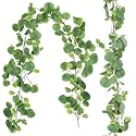 RECUTMS 2Pc Artificial Big Eucalyptus Vines Garland 5.6FT Apple Leaves Ivy