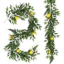 RECUTMS 2Pcs Artificial Ivy Vines with Lemon&amp;Willow&amp;Eucalyptus&amp;Fern 5.9Ft