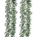 RECUTMS 2Pcs Artificial Silk Olive Leaves Vines Garland 6.2Ft Green Rattan