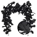 RECUTMS 2Pcs Black Oak Leaf Garland, Artificial Hanging Halloween Garland