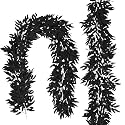 RECUTMS 2Pcs Fake Willow Leave Vine 6Ft Full Black Silk Halloween Garland
