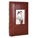 RECUTMS 300 Pocket Photo Album 4x6 PU Leather Cover Baby Photo Book Brown