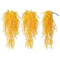 RECUTMS 3Pcs Fake Eucalyptus Vines Hanging Plants Yellow Fall Decor