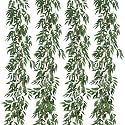 RECUTMS 4Pcs Artificial Silk Willow Leaves Vine Twigs 5.9Ft Green Garland