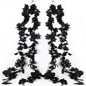 RECUTMS 4Pcs Black Maple Leaf Garland, Artificial Hanging Halloween Garland