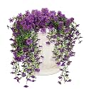 RECUTMS Artificial Hanging Flowers for Outdoors 3 Pack Eucalyptus Leaves