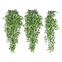 RECUTMS Artificial Hanging Plant Faux Ivy Vine with White UV Resistant Leaf