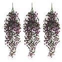 RECUTMS Artificial Hanging Plants Fake Ivy Plant Fuchsia Faux Hanging Vine