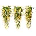 RECUTMS Artificial Plants Hanging Outdoor Fake Yellow Plants Hanging Vines