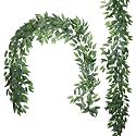 RECUTMS Artificial Silk Willow Leaves Vine 2Pc Italian Ruscus Garland 6.2FT