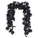 RECUTMS Black Fall Maple Leaf Halloween Garland Vines for Mantle 2Pcs