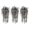 RECUTMS Black Hanging Flowers with Light Faux Hanging Plants Black Greenery