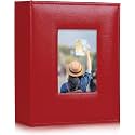 RECUTMS Photo Album 200 Photos 4x6 Pictures Leather Albums for Family Red