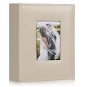RECUTMS Photo Album 4x6 200 Pockets Leather Cover Wedding Photo Book Beige