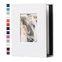 RECUTMS Photo Album 4x6 52 Pockets Small Leather Album for Wedding White