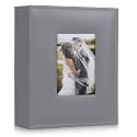 RECUTMS Photo Albums 4x6 Photos 200 Pocket Leather Album for Family Grey