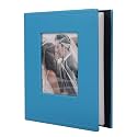 RECUTMS Small Photo Album 4x6 Pictures 100 Photos Leather Wedding Book Blue