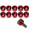 Red 1/4" Hex Allen Bolt Cups Engine Dressup Washers