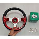 RED 12INCH Universal Round Steering Wheel for Sports Car Look Rally Race Off Road with HUB Free