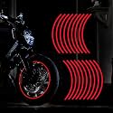 (Red) 18pcs - 16"-19" Reflective Wheel Rim Stripe Decal for Motorcycle Wheels Car Cycling Bike Bicycle Night Reflective Safety Decoration Stripe Sticker Compatible with C-LA!Class