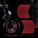 (Red) 18pcs - 16"-19" Reflective Wheel Rim Stripe Decal for Motorcycle Wheels Car Cycling Bike Bicycle Night Reflective Safety Decoration Stripe Sticker Compatible with T-har