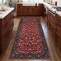 Red 2x5 Washable Runner Rugs for Hallways