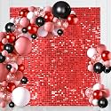 Red Backdrop Christmas Sequin Backdrop Shimmer Wall 6ftx6ft for Party Decor Photography Wedding Party Wall Panel
