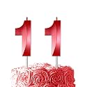 Red Birthday Number 11 Candles for Wedding Party Cake Decorations