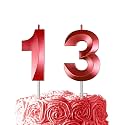 Red Birthday Number 13 Candles for Wedding Party Cake Decorations