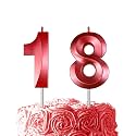 Red Birthday Number 18 Candles for Wedding Party Cake Decorations