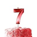 Red Birthday Number 7 Candles for Wedding Party Cake Decorations