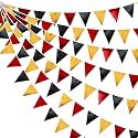 Red Black Gold Party Decorations Metallic Fabric Triangle Pennant Banner Flag Bunting Garland for Graduation Birthday Anniversary Pirate Poker Casino Las Vegas Christmas Holiday Party Supplies