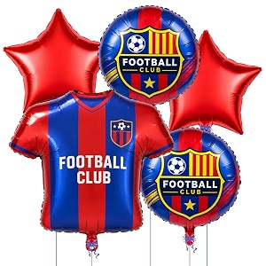 Red and Blue 5 Pcs Football Theme