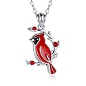 Red Cardinal Necklace 925 Sterling Silver I am Always With You Memorial Pendant Jewelry Gifts for Women
