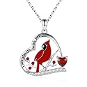Red Cardinal Necklace 925 Sterling Silver I am Always With You Memorial Pendant Jewelry Gifts for Women