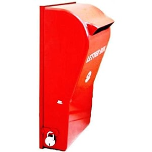 red color wall mounted and gate mounted letter boxmail box with free fixing hardware and padlock