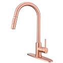 Red Copper Kitchen Faucet, Kitchen Faucet with Pull Out Sprayer and Deck Plate