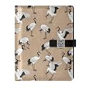 Red Crowned Crane PU Leather Notebook Binder A5 6 Ring Refillable Journal with Magnetic Buckle Closure Travel Planner Notebook Binder for Business Cards,Office,