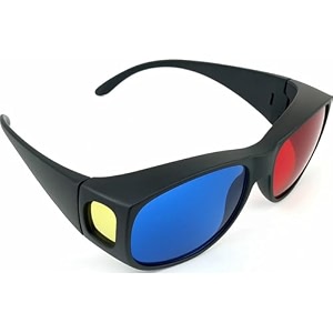red cyan 3d glasses for youtube videos  anaglyph red blue 3d viewing eyewear  hard scratch-resistant lens  flexible frame  home cinema projector compatible  pack of -1