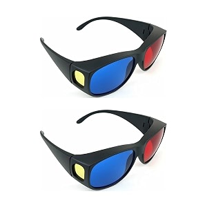 red cyan 3d glasses for youtube videos  anaglyph red blue 3d viewing eyewear  hard scratch-resistant lens  flexible frame  home cinema projector compatible  pack of -2