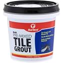 Red Devil 042260 Pre-Mixed Tile Grout - Professional Quality, Excellent Adhesion, Ideal for Wall & Floor Use - 1/2 Pint, Black, Made in USA (Pack of 12)