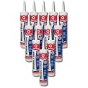 Red Devil 0846 Window &amp; Door Siliconized Acrylic Caulk, White, 10.1 oz, Pack of 12