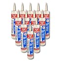 Red Devil 084620 Window &amp; Door Siliconized Acrylic Caulk, Almond, 10.1 oz, Pack of 12, Made in USA