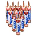 Red Devil 084630 Window & Door Siliconized Acrylic Caulk, Cedar, 10.1 oz, Pack of 12, Made in USA