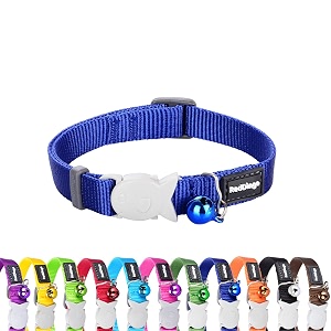red dingo classic cat collar one size fits all blue