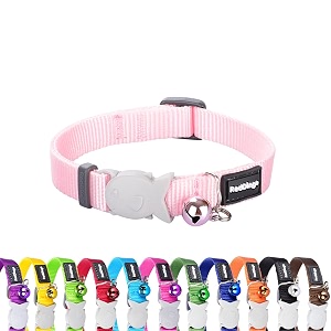 red dingo classic cat collar one size fits all pink