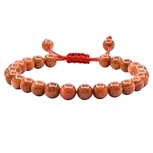 red goldstone bracelet for women men with healing crystal and reiki stone - beautiful gemstone adjustable beaded bracelet for balance harmony amp positive energy